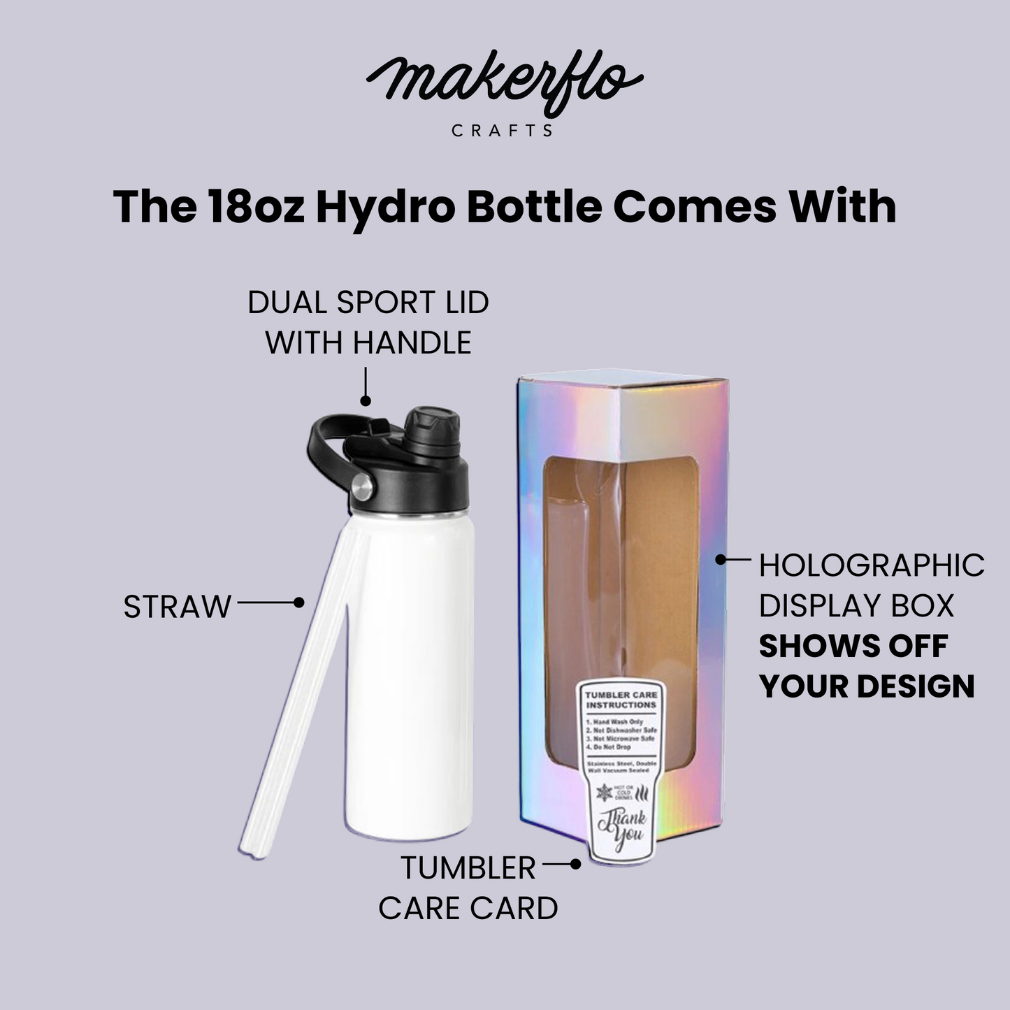 18oz Sublimation Hydro Water Bottle