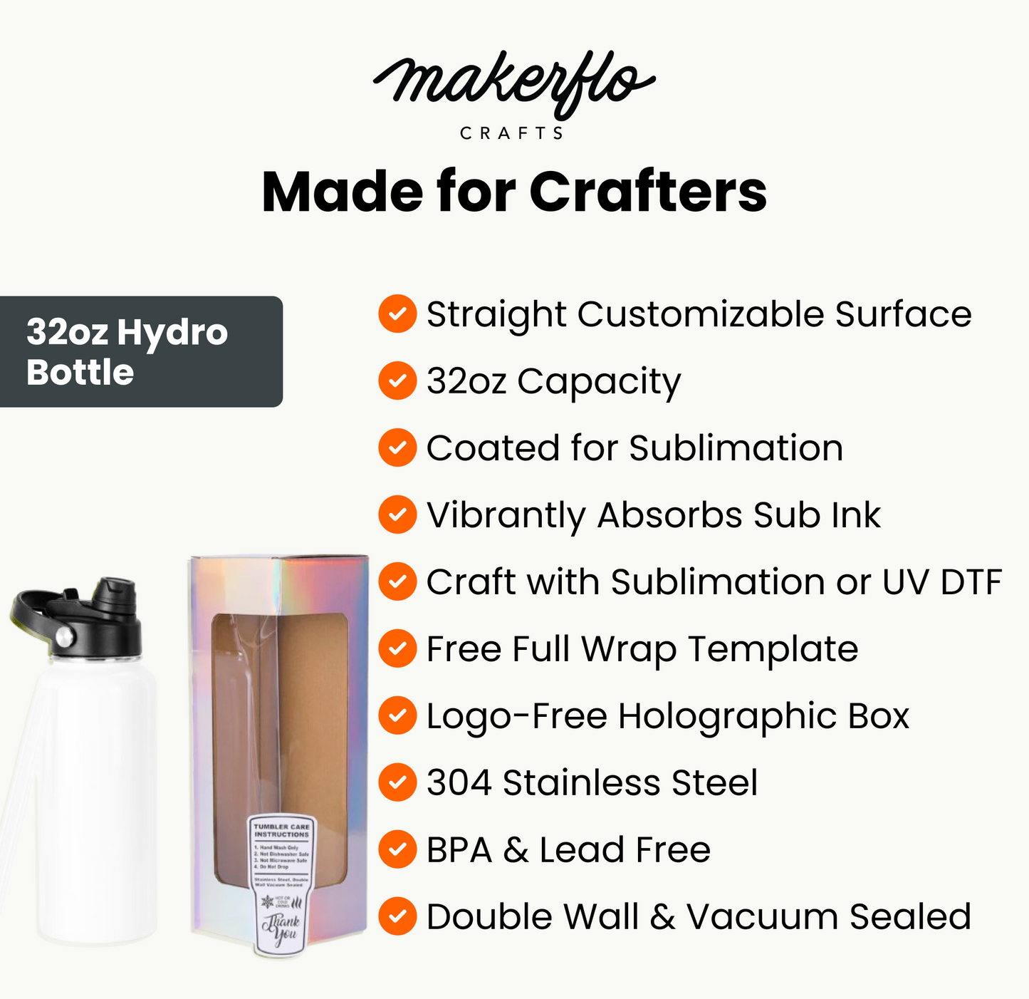 32oz Sublimation Hydro Water Bottle