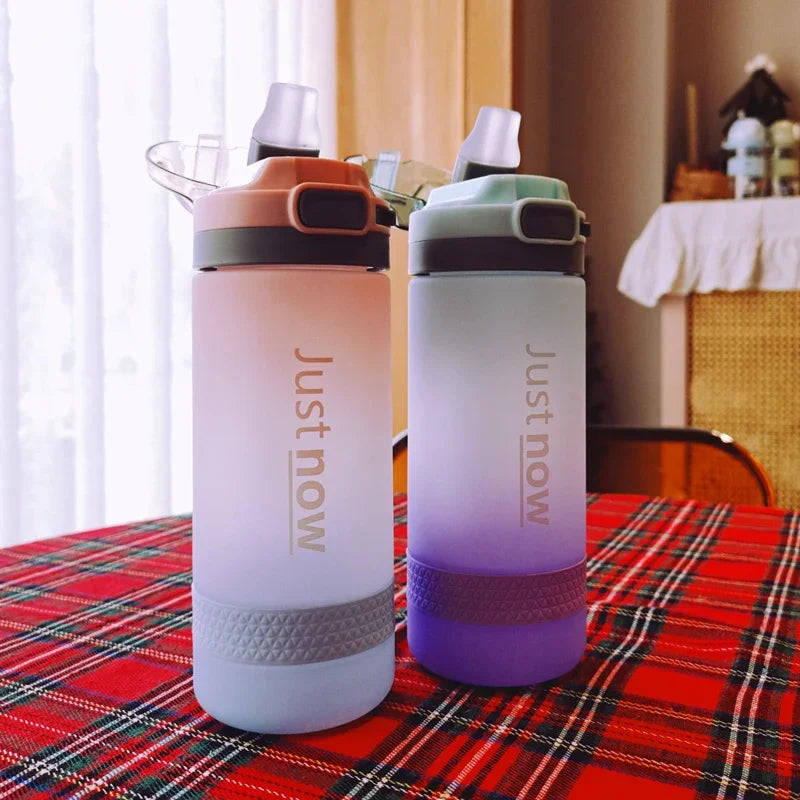 600ml Water Bottles Fashion Water Bottle with Straw BPA Free Portable