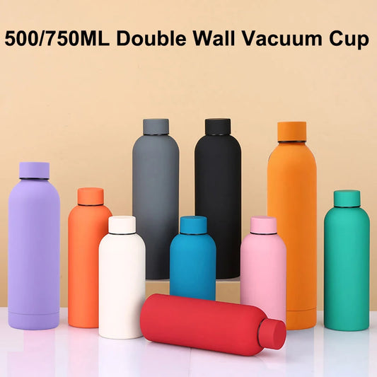 500/750ML Small Mouth Thermos Cup, Outdoor Stainless Steel Bottle,