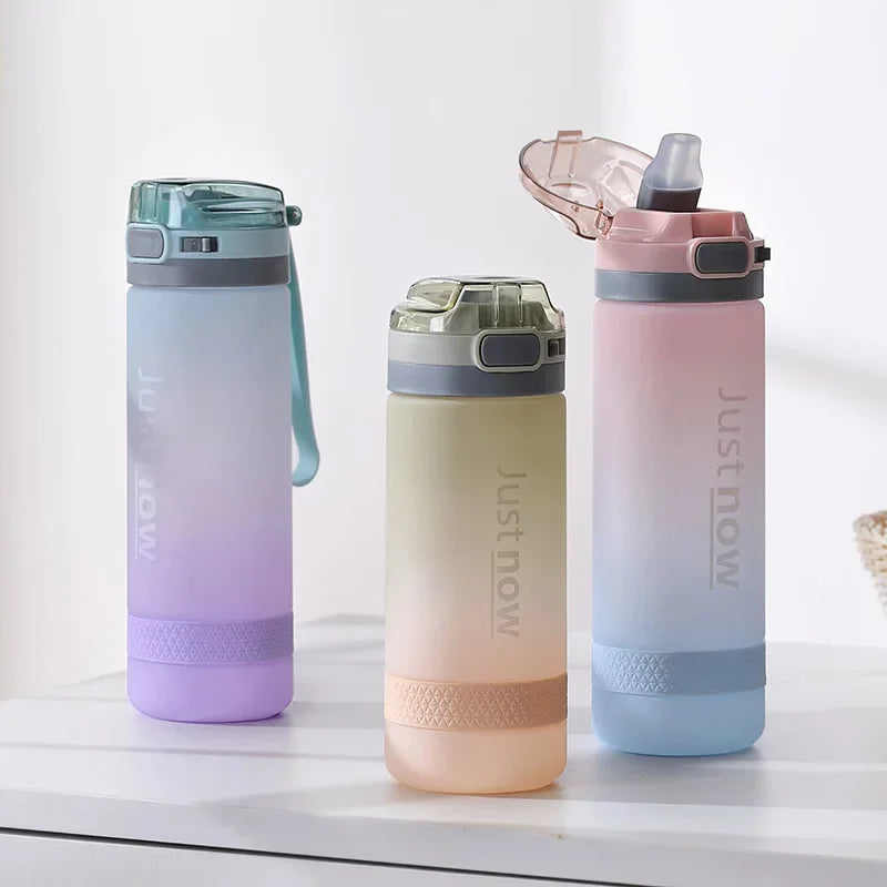 600ml Water Bottles Fashion Water Bottle with Straw BPA Free Portable