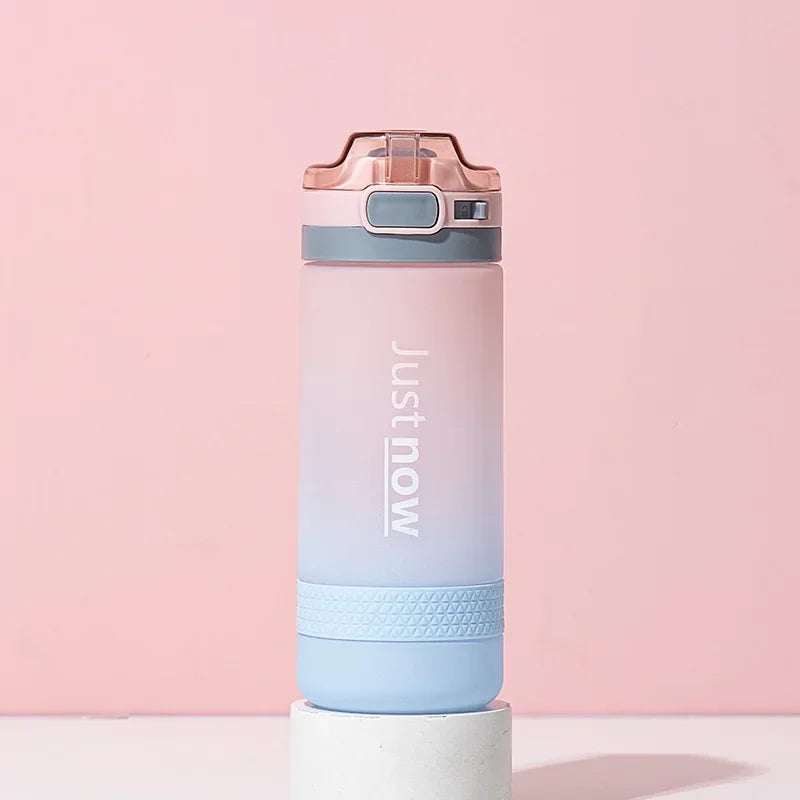 600ml Water Bottles Fashion Water Bottle with Straw BPA Free Portable