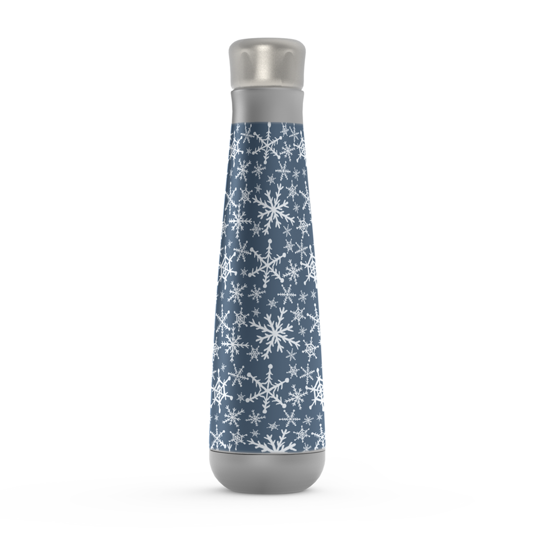 Blue Snowflakes Peristyle Water Bottle